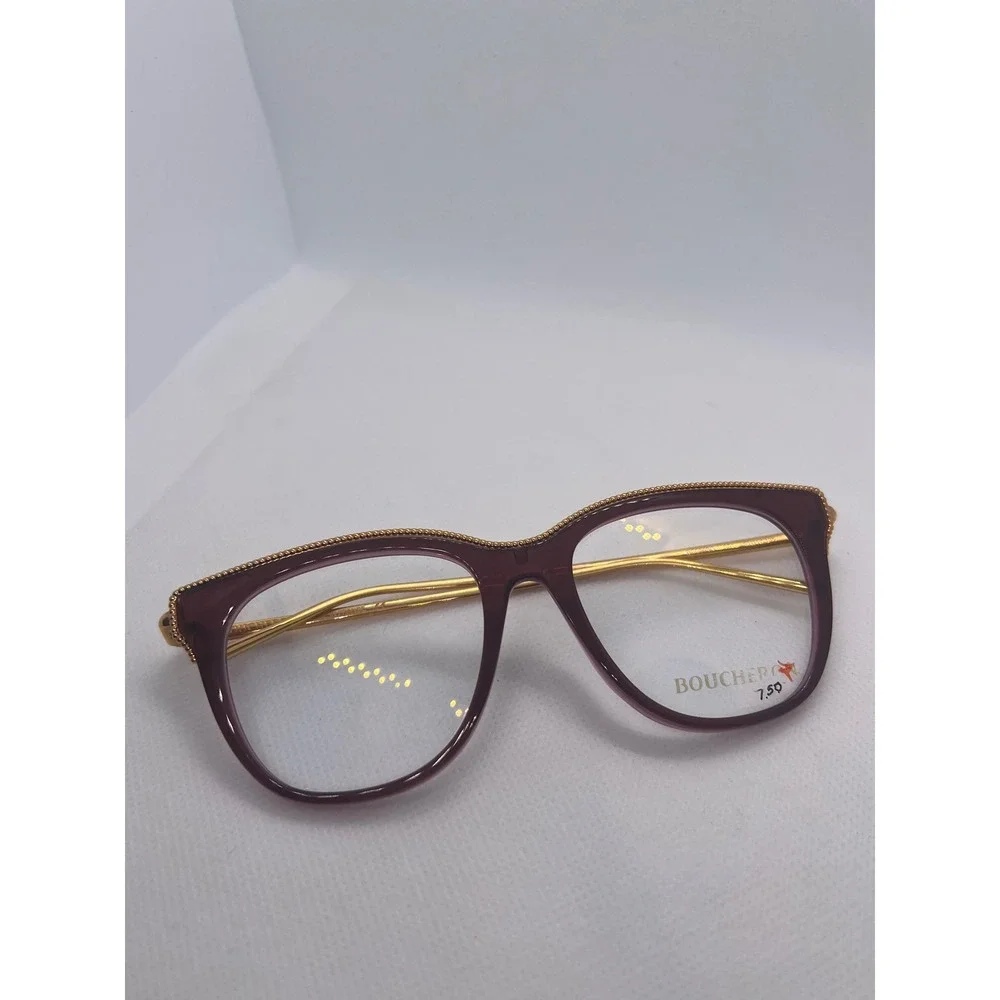 Boucheron‎ BC0068O Eyeglasses Frames Burgundy Gold Tone